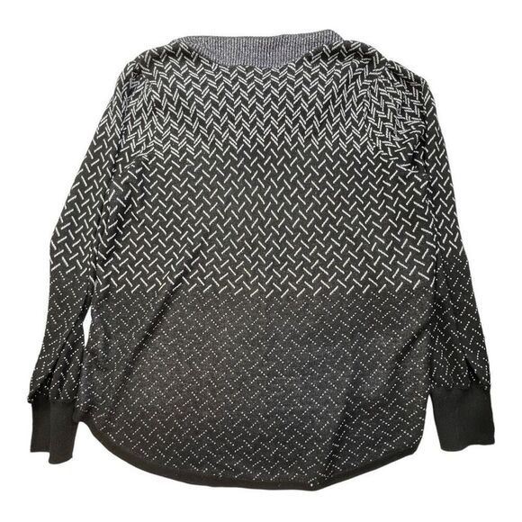 NWT Adrienne Vittadini Women’s Plus Size 3XL Cowl Neck Sweater in Black & Gray - Picture 4 of 9